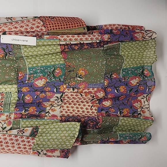 Chloe + rene XL patchwork flower pattern lined beautiful dress. Boho. Hippie. - Picture 3 of 8